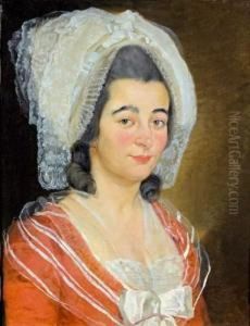 Portrait De Jeune Femme Au Bonnet De Dentelles by Antoine Raspal