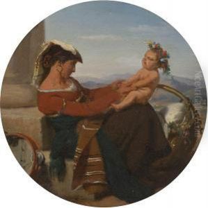 Neapolitanerin Mit Ihremkind by Julius Rast