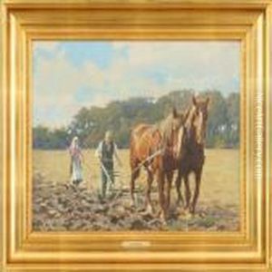Plough In The Field by Lars Rastrup