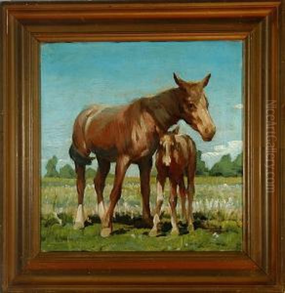 A Horse With A Foal - view 1