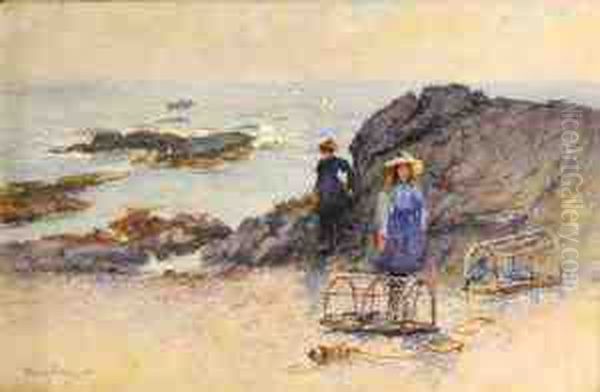 Children On A Rocky Beach - view 1