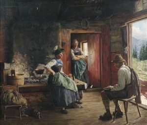 Zither Player In An Alpcottage.