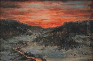 Zachod Slonca Nad Dolina by Wilhelm Carl Rauber
