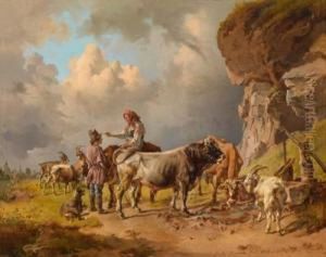 Viehhirten In Der Ukraine by Johann Nepomuk Rauch