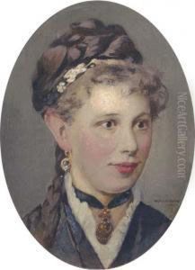 Portrait Of A Lady, Bust-length, Wearing A Bonnet And Gold Choker;and Portrait Of A Gentleman, Thought To Be Her Husband