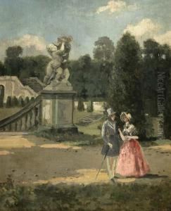 Junges Paar Im Schlosspark Junges Paar Im Schlosspark