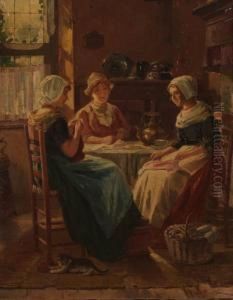 Three Young Women In A Kitchen Three Young Women In A Kitchen
