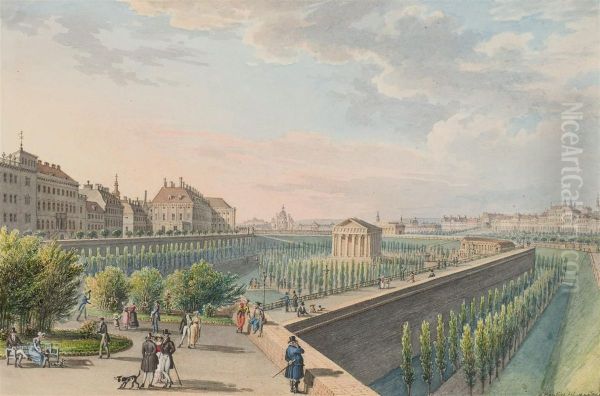Vue Du Temple De Thesee Dans Le Jardin Volks A Vienne - view 1