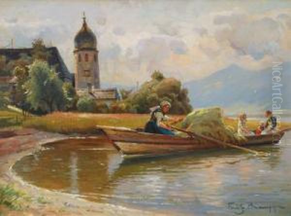 Heutransport Vor Frauenchiemsee - view 1