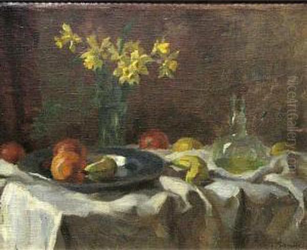 A Still Life With Fruit And Daffodils - view 1