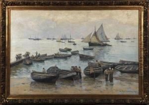 Apres Le Retour Des Pecheurs by Leon Gustave Ravanne