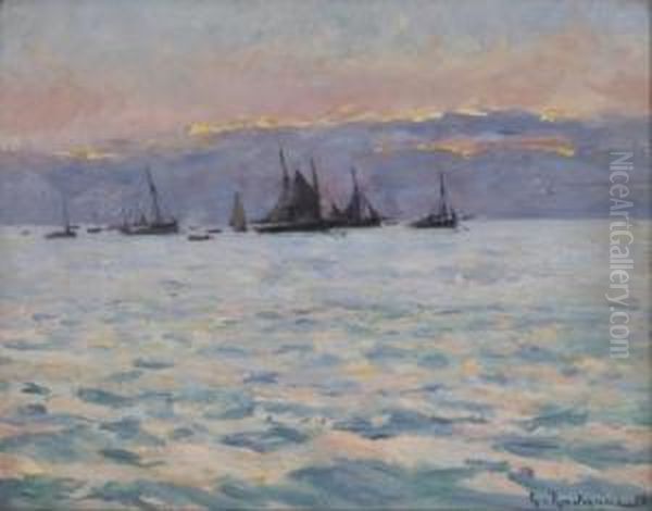 Voiliers Au Soleil Couchant - view 1