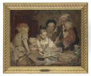 La Lecture En Famille by Edouard John E. Ravel