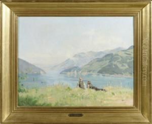 View On The Lake Of Four Cantons And Two Characters View On The Lake Of Four Cantons And Two Characters