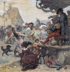 Belebtes Dorffest. by Edouard John E. Ravel