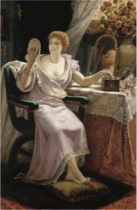 Looking In The Mirror by Jules Hippolyte Ravel