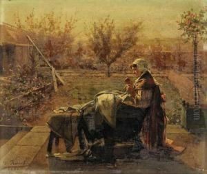 Mending By The Garden
Oil On Panel Mending By The Garden
Oil On Panel