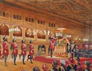 Coronation Of Krishnaraja Wodeyar Iii At Themysore Durbar by Raja Ravi Varma
