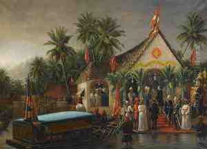 The Maharaja Of Travancore And His Younger Brother Welcoming Richard Temple-grenville, 3rd Duke Of Buckingham And Chandos, Governor-general Of Madras (1875-80), On His Official Visit To Trivandrum In 1880