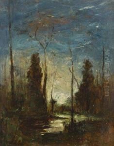 Crepuscule Sur Un Etang Pres De Vezeronce