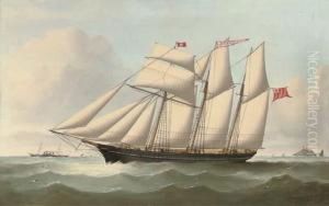 The Three-masted Topsail Schooner by John Rawcliffe