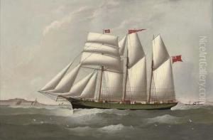 The Three-masted Topsail Schooner by John Rawcliffe
