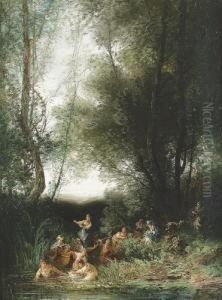 Zugeschrieben
Frohliche Gesellschaft An Einem See. by Anatole Paul Ray