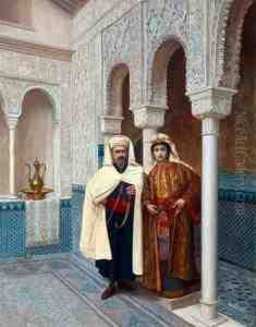 Couple De Dignitaires Dans Un Palais