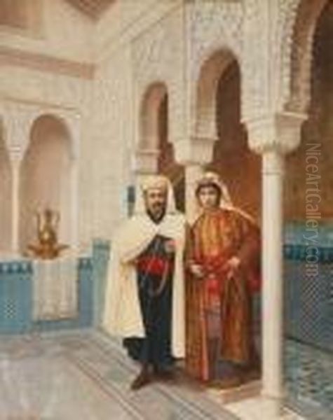 Augusteraynaud (1845-?), Couple Dans Son Riad - view 1