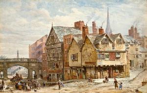 The Edgar Inn, Shipgate Street, Chester by Louise Rayner