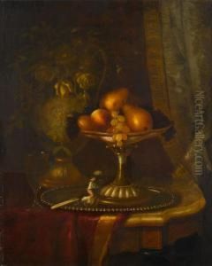 Still Life With Tazza, Fruit And Roses by Morston Constantine Ream