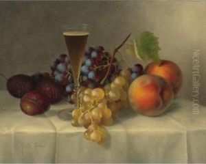 Still Life With Grapes And Plums by Morston Constantine Ream