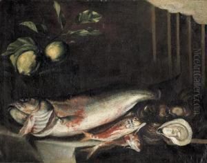 Natura Morta Con Pesci E Limoni by Elena Recco