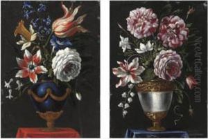 Nature Morte Con Vasi Di Fiori by Giacomo Recco