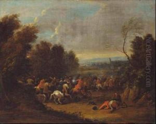 Schlachtenszene In Weiter Landschaft. - view 1
