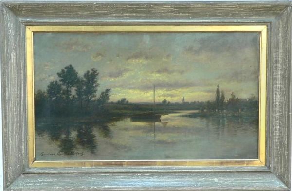 A Landscape With Central Boat On Water - view 1