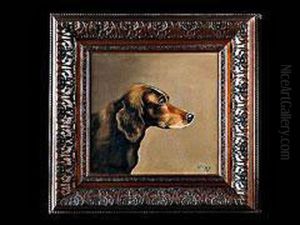 Kopf Eines Jagdhundes (setter) by Otto Recknagel