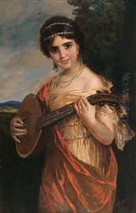 Orientalisches Madchen Mit Mandoline