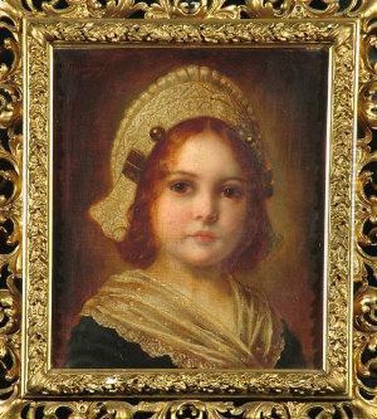 A Bust Portrait Of A Young Girl In German Regional Costume - view 1