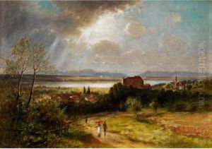 Blick Auf Starnberg Und Den Starnberger Seebei Aufziehendem Gewitter by Franz Reder-Broily