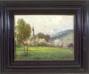 Fruhling Am Dorfrand by Franz Reder-Broily