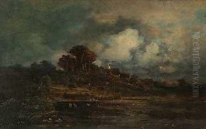 Herbstlicher Dorfteich by Franz Reder-Broily