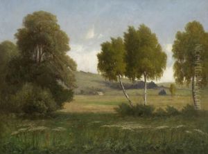 Landschaft Mit Birken. by Franz Reder-Broily