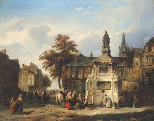 A Meeting In A Continental Town Square - view 1