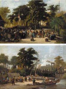 A Country Fair; And Figures On A Canal A Country Fair; And Figures On A Canal