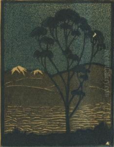 Untitled Desert At Night by Frank Redlinger