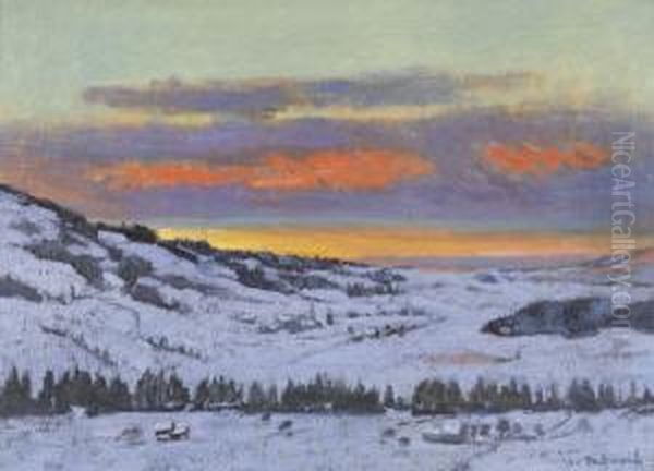 Winterliche Juralandschaft Im Abendrot - view 1