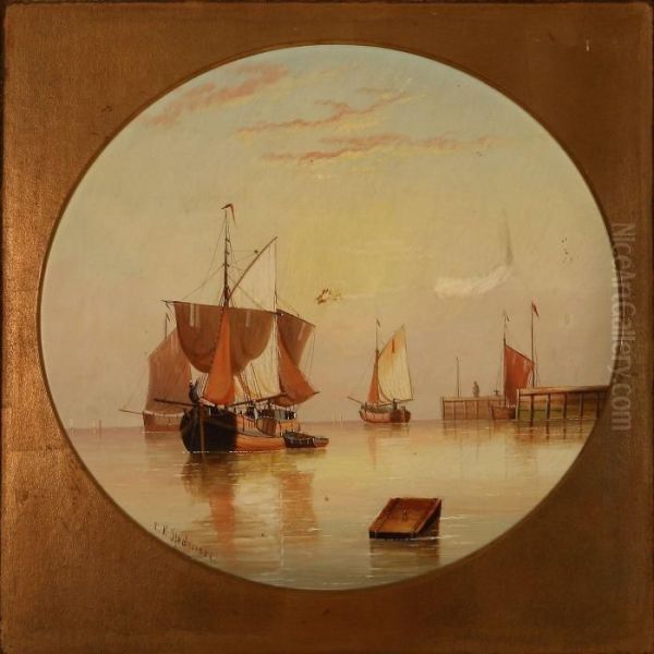 Coastal Scene With Sailing Ships - view 1
