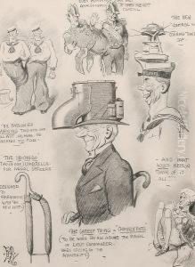 A Caricature On The Royal Navy - 'even Admirals May Get Amalgamated...' And Naval Headware, For 'the Bystander' by Edward Tennyson Reed