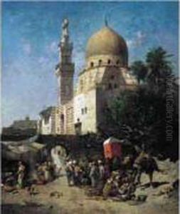 " Caravane De Marchands Au Caire ". by Emile Regnault de Maulmain